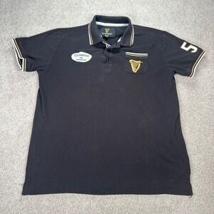 Guinness Ireland Black Polo Mens Large Shirt Beer Trademark 59‎ Rugby Preppy Bar